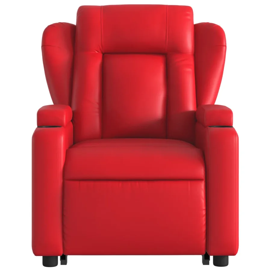Fauteuil inclinable électrique rouge similicuir - 9