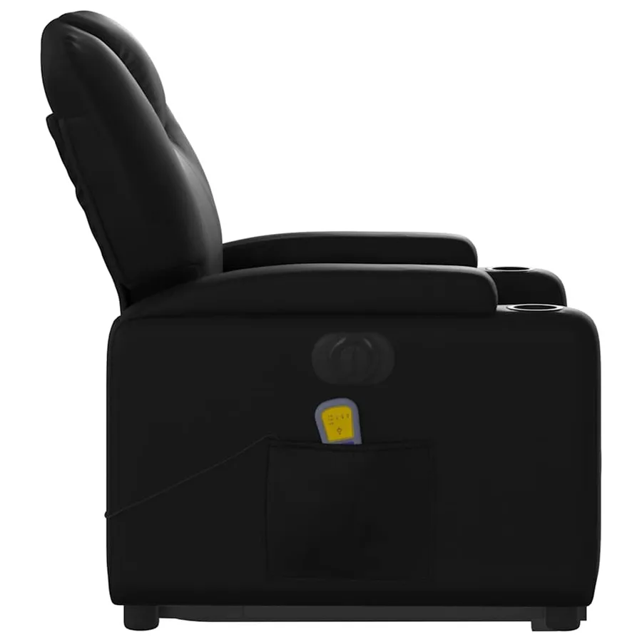 Fauteuil inclinable de massage électrique noir similicuir - 10