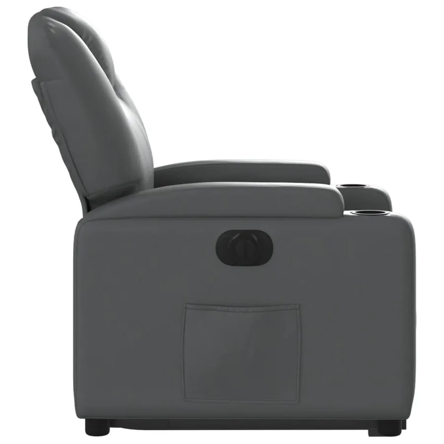 Fauteuil inclinable électrique gris similicuir - 10