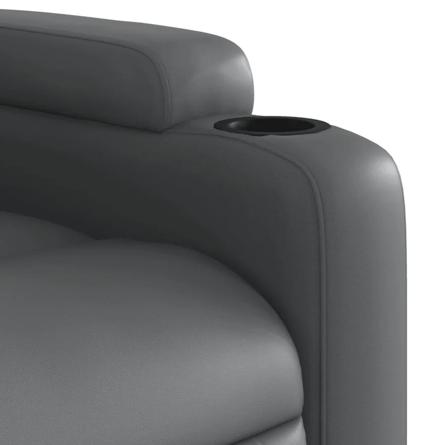 Fauteuil inclinable électrique gris similicuir - 12