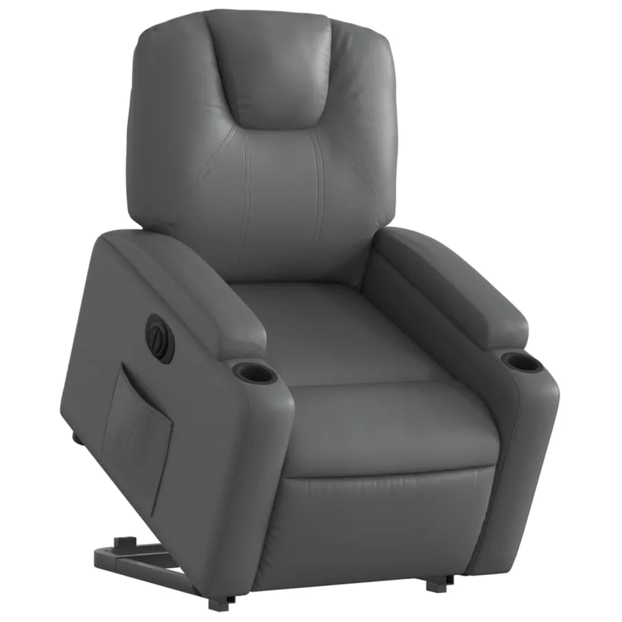 Fauteuil inclinable électrique gris similicuir - 3