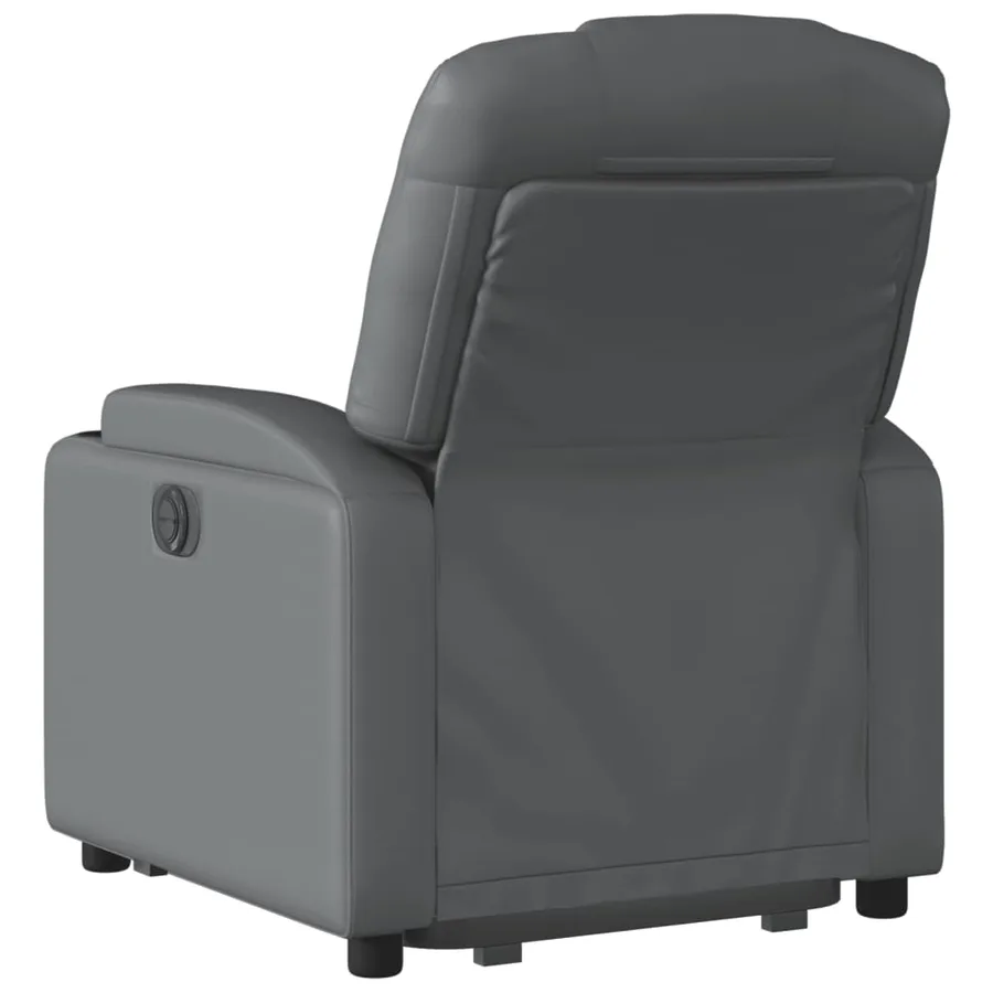 Fauteuil inclinable électrique gris similicuir - 5