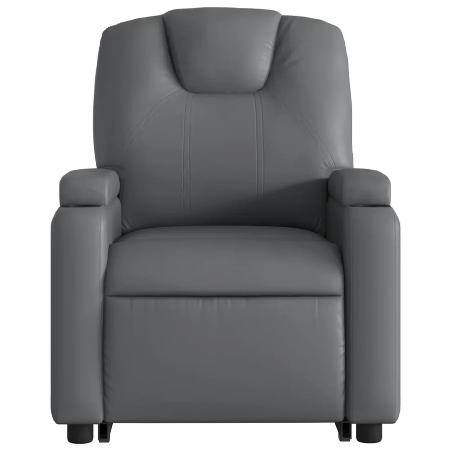 Fauteuil inclinable électrique gris similicuir - 9