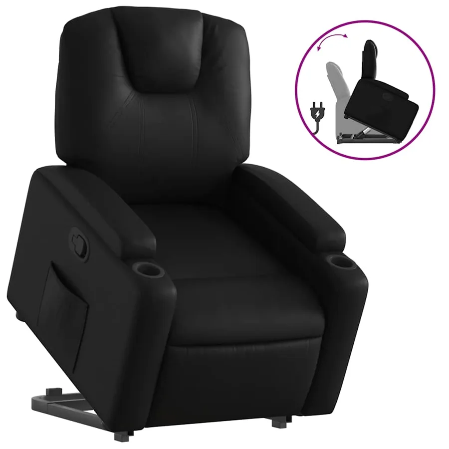Fauteuil inclinable Noir Similicuir - 2