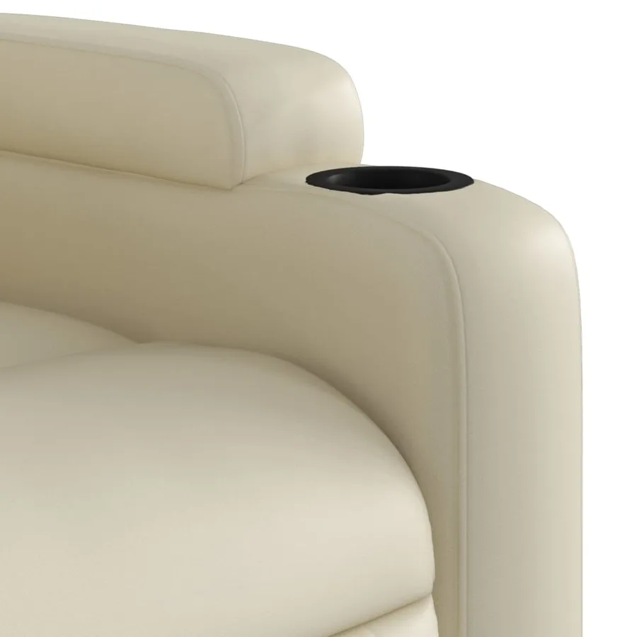 Fauteuil inclinable électrique crème similicuir - 12