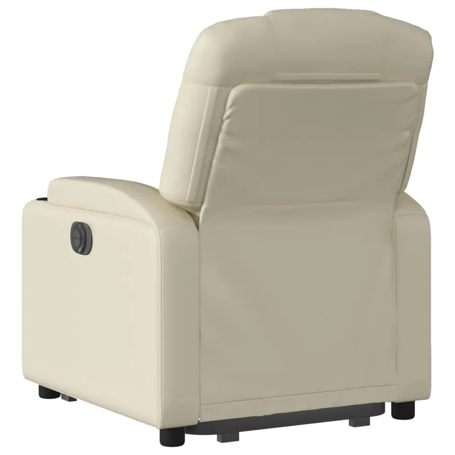Fauteuil inclinable électrique crème similicuir - 5