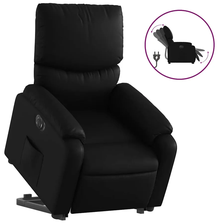 Fauteuil inclinable électrique noir similicuir - 2