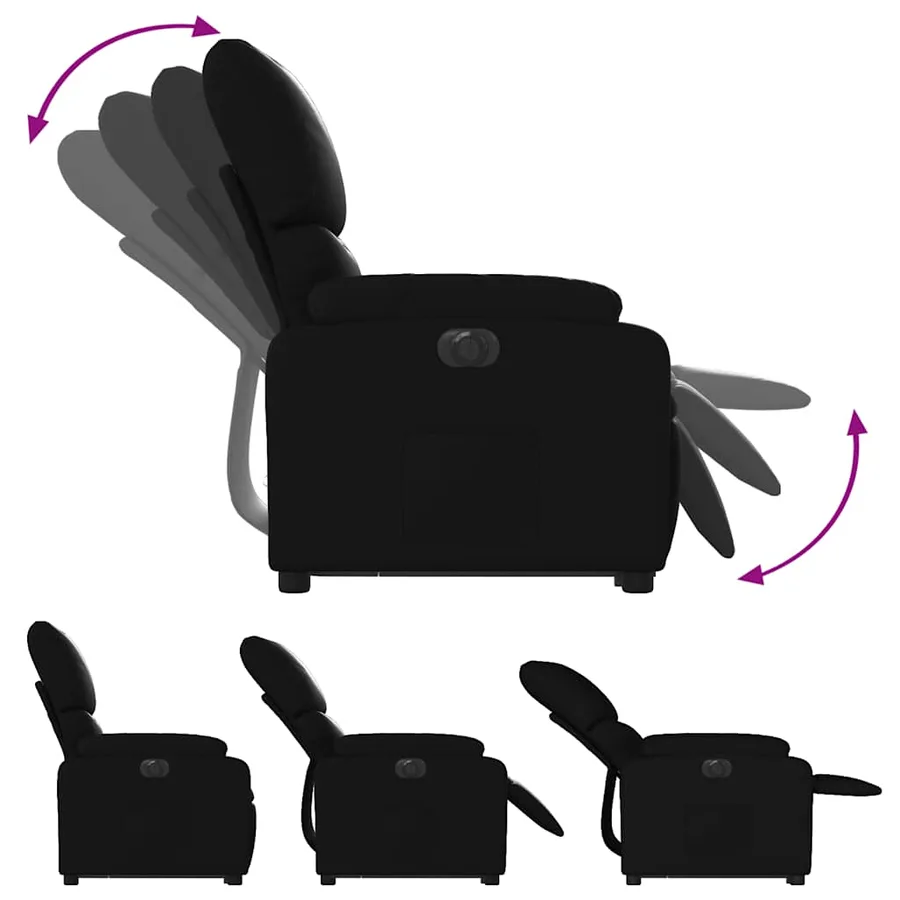 Fauteuil inclinable électrique noir similicuir - 7