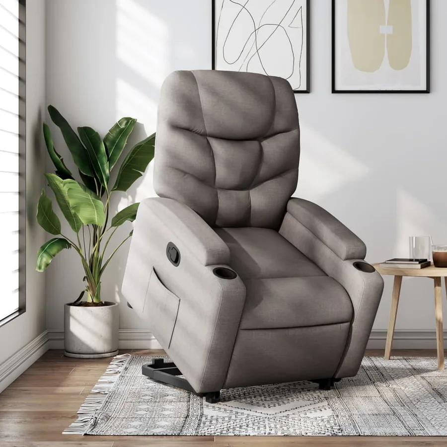 Fauteuil inclinable taupe tissu - 15