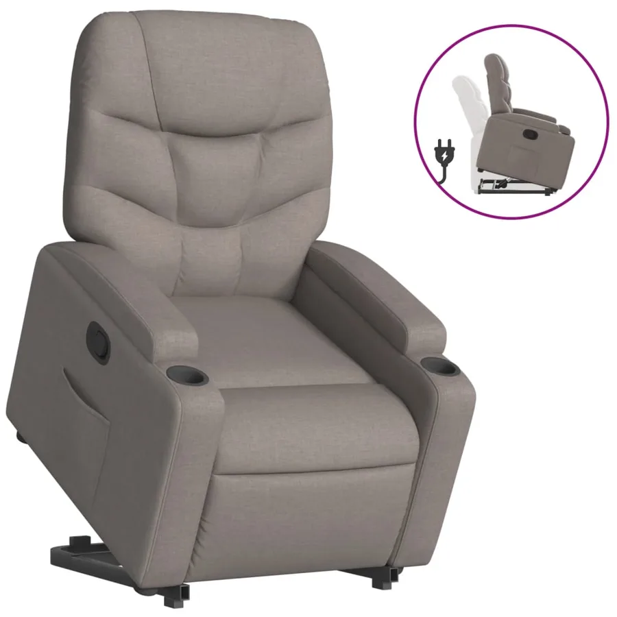 Fauteuil inclinable taupe tissu - 2