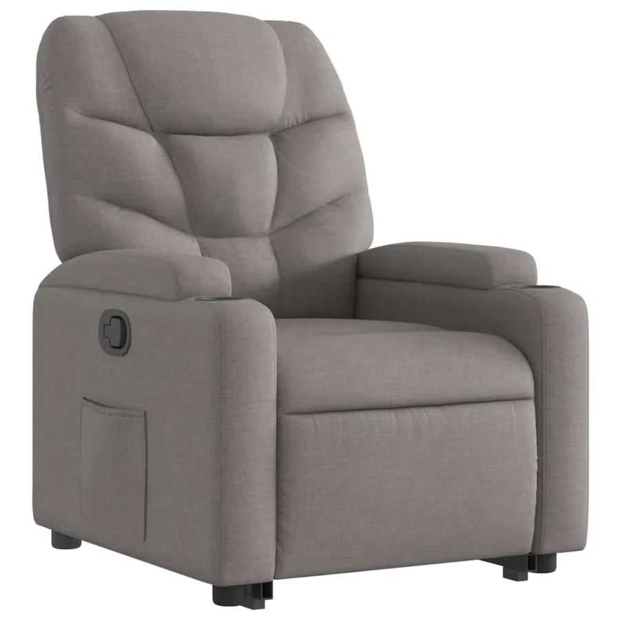 Fauteuil inclinable taupe tissu - 4
