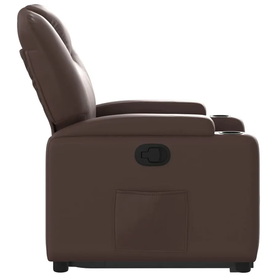 Fauteuil inclinable marron similicuir - 10