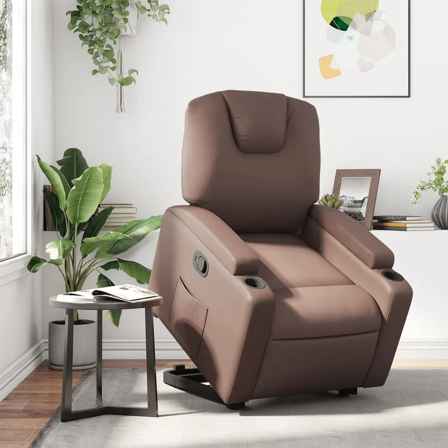 Fauteuil inclinable marron similicuir - 15