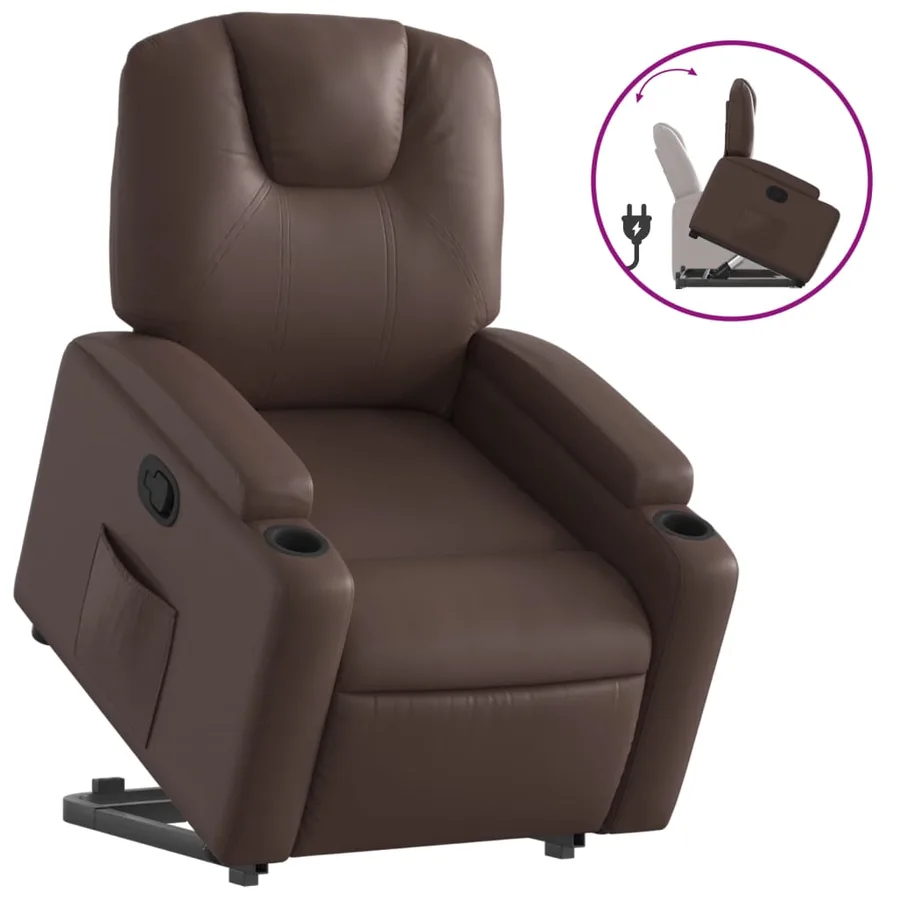 Fauteuil inclinable marron similicuir - 2