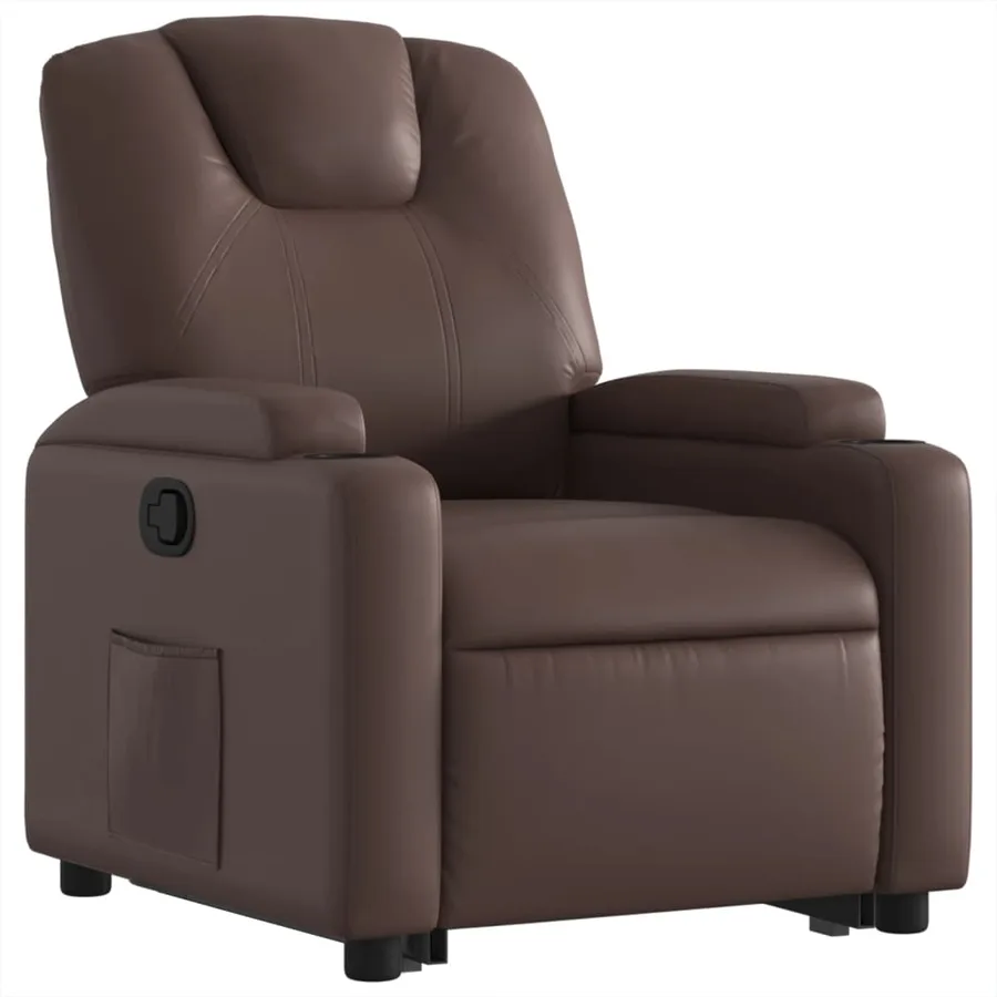 Fauteuil inclinable marron similicuir - 4