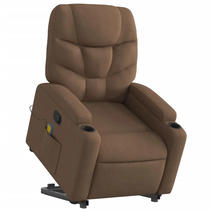 Fauteuil de massage inclinable Marron Tissu - 3