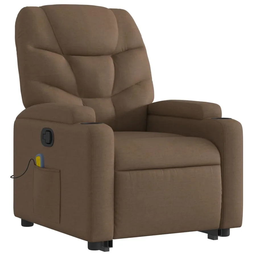 Fauteuil de massage inclinable Marron Tissu - 4