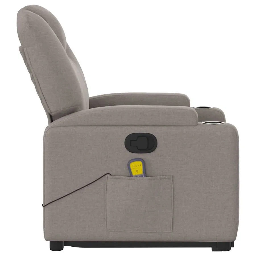 Fauteuil inclinable de massage Taupe Tissu - 10