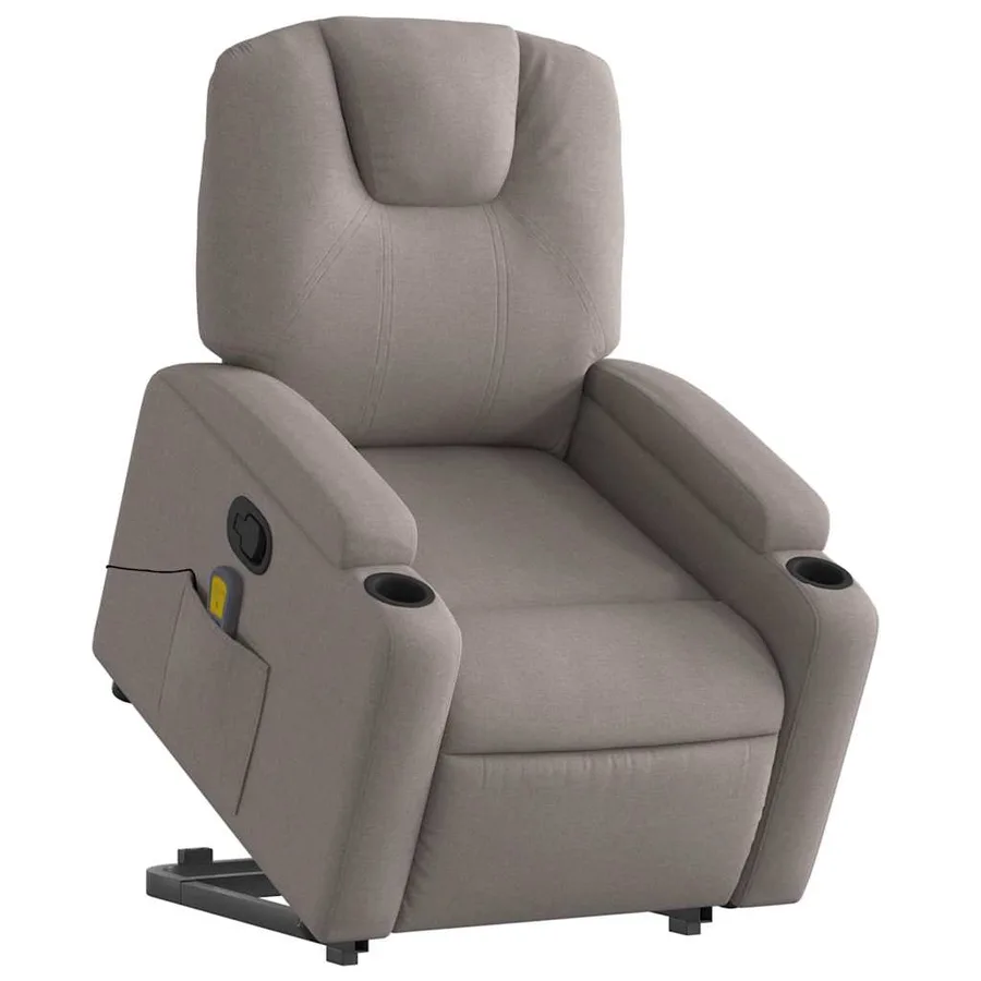 Fauteuil inclinable de massage Taupe Tissu - 3