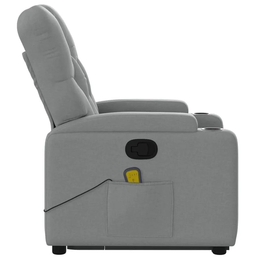 Fauteuil de massage inclinable Gris clair Tissu - 10