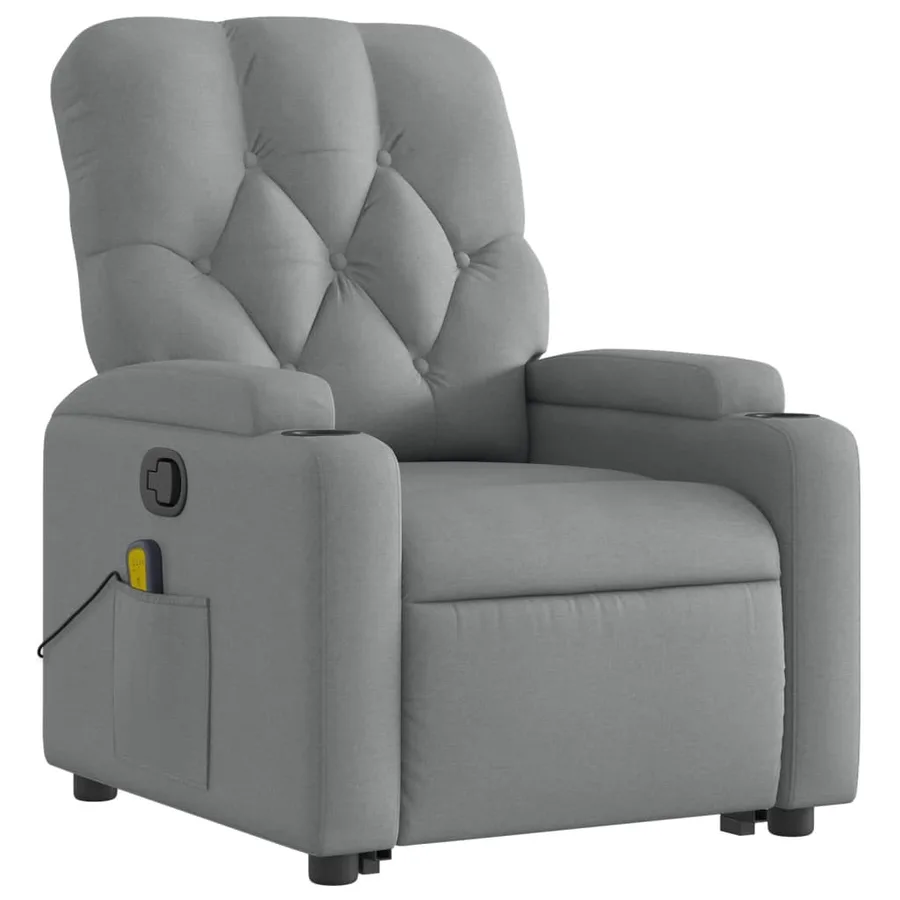 Fauteuil de massage inclinable Gris clair Tissu - 4