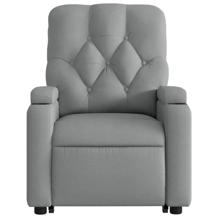 Fauteuil de massage inclinable Gris clair Tissu - 9