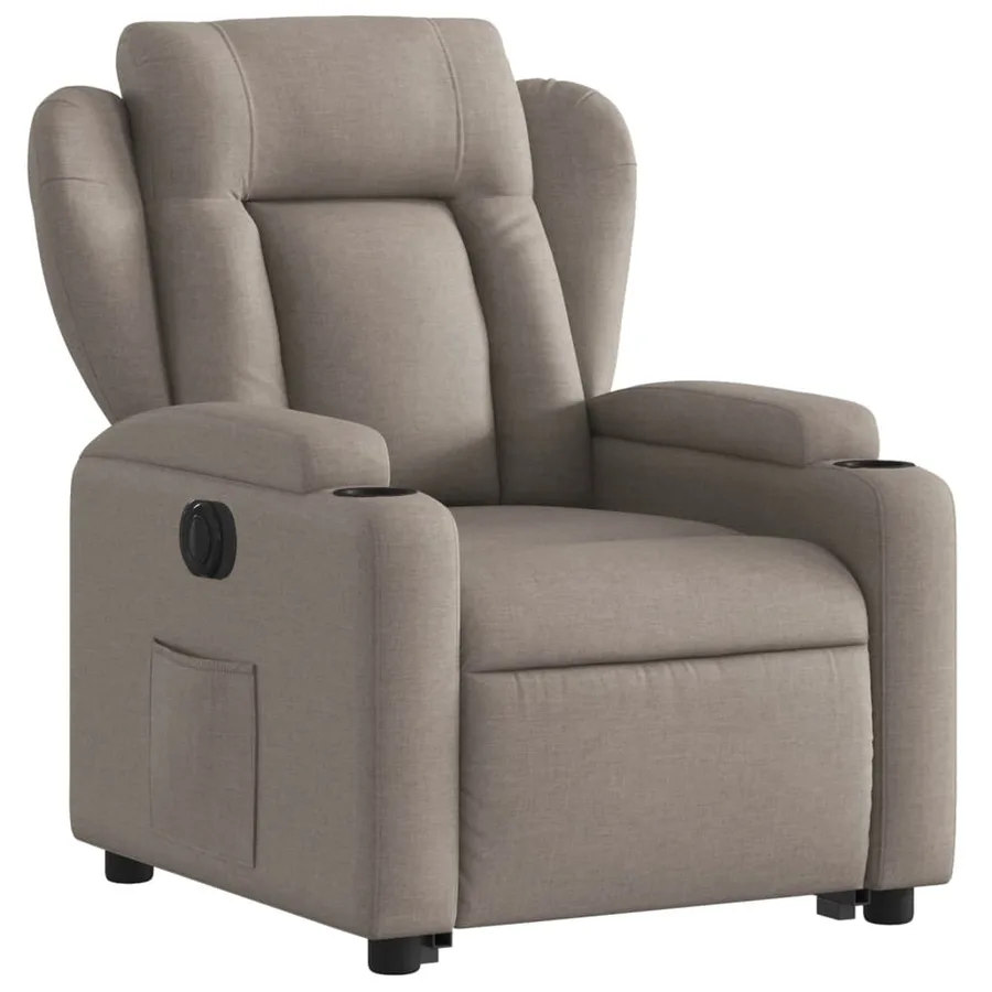 Fauteuil inclinable électrique taupe tissu - 4