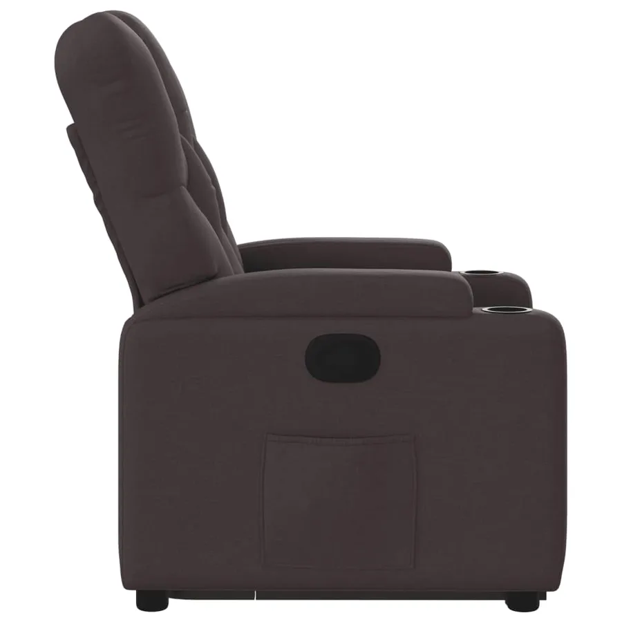 Fauteuil inclinable marron foncé tissu - 10