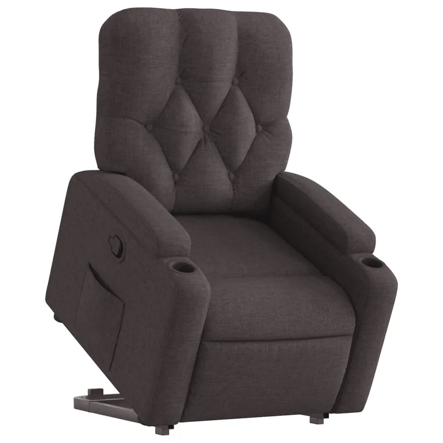 Fauteuil inclinable marron foncé tissu - 3