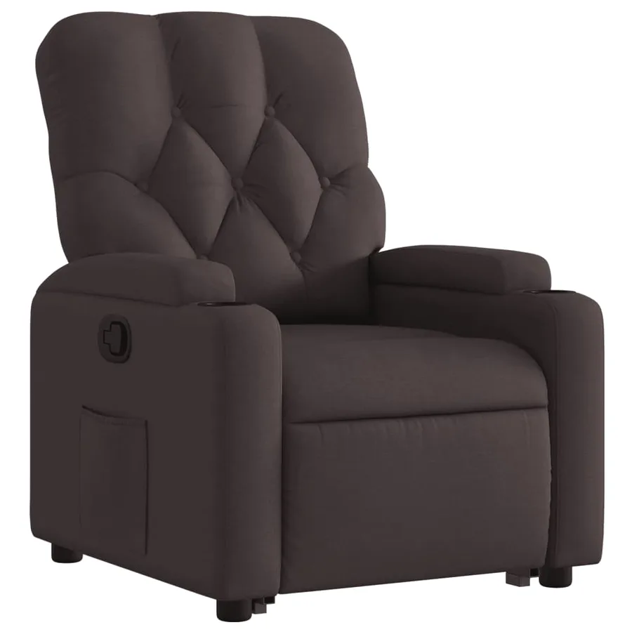 Fauteuil inclinable marron foncé tissu - 4
