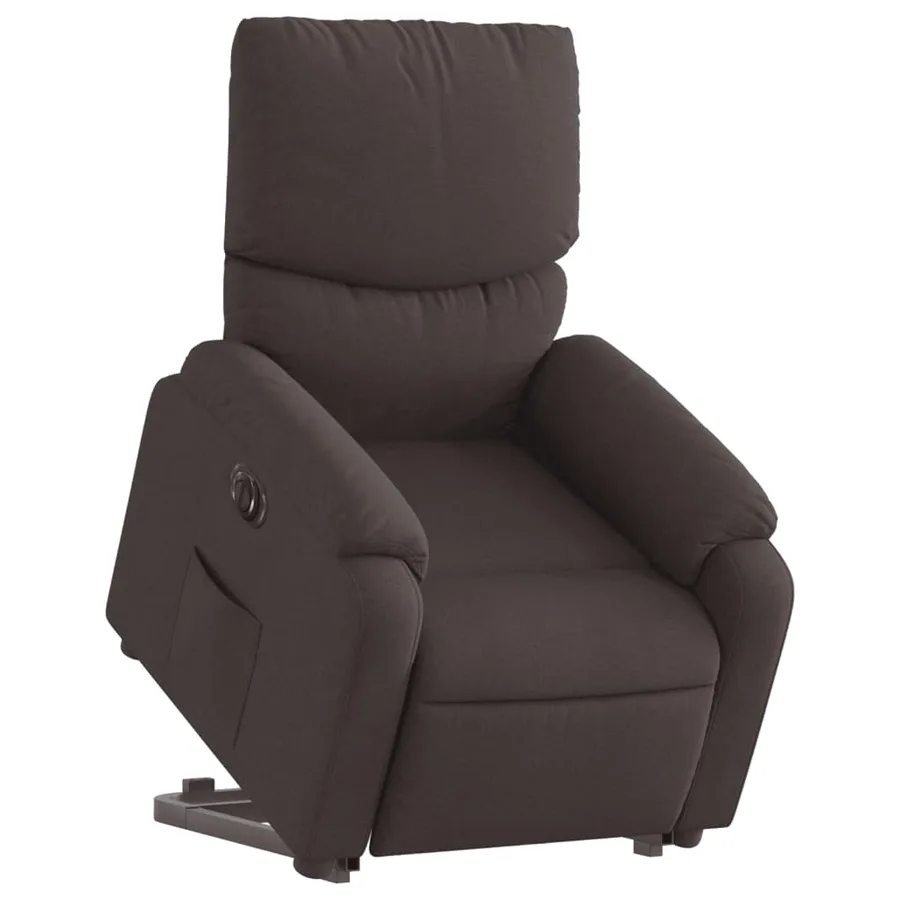 Fauteuil inclinable électrique marron foncé tissu - 3