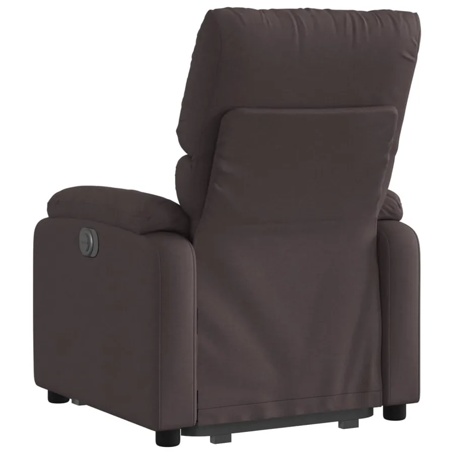 Fauteuil inclinable électrique marron foncé tissu - 5