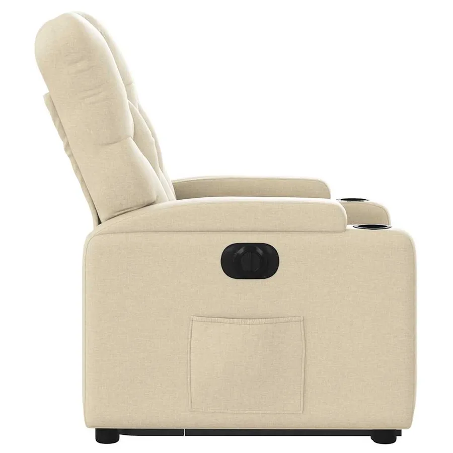 Fauteuil inclinable électrique crème tissu - 10