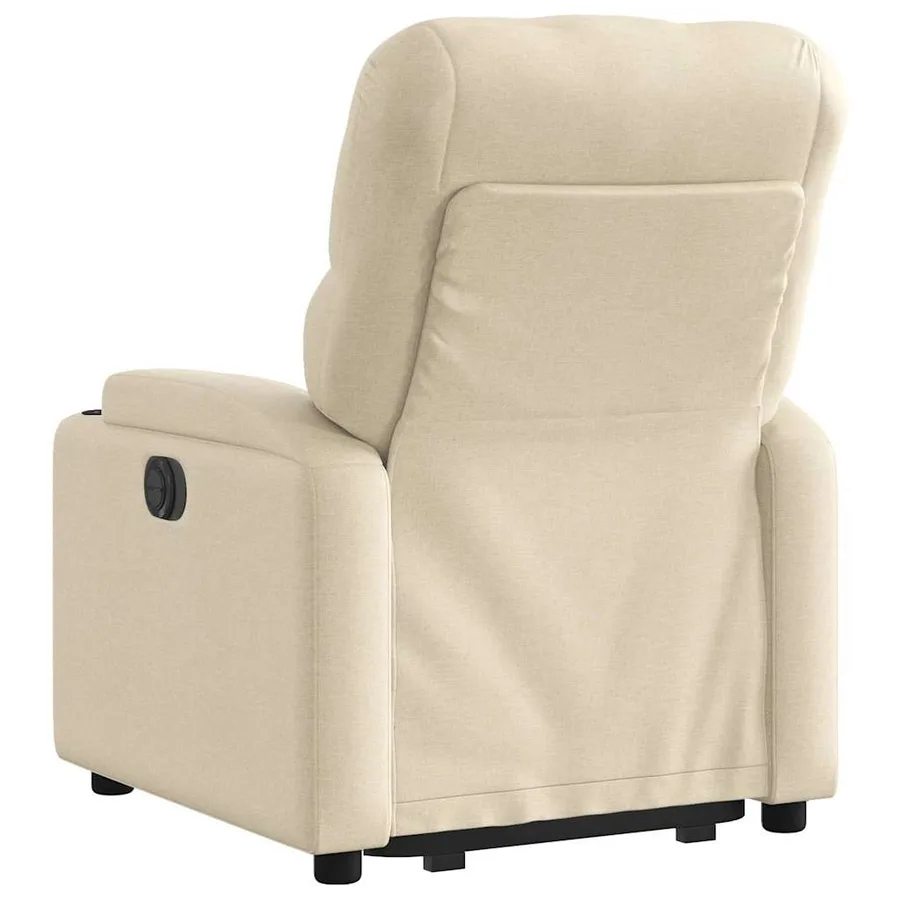 Fauteuil inclinable électrique crème tissu - 5