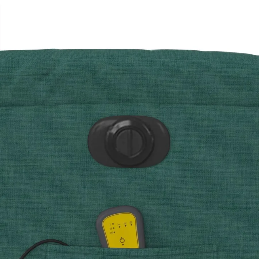 Fauteuil inclinable de massage électrique Vert foncé Tissu - 13