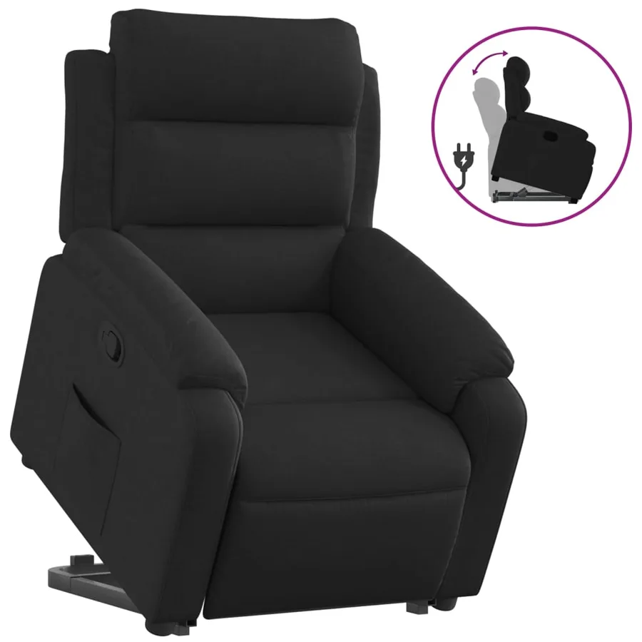 Fauteuil inclinable noir tissu - 2