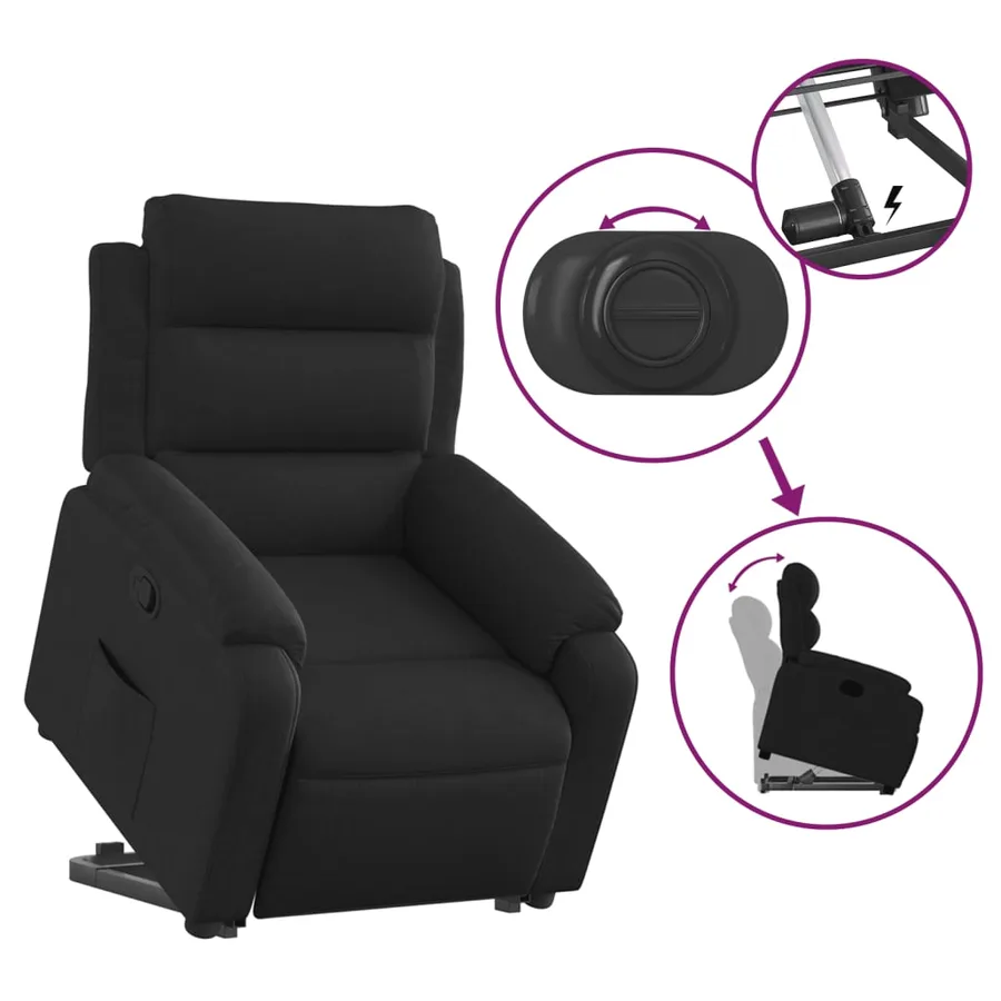 Fauteuil inclinable noir tissu - 6