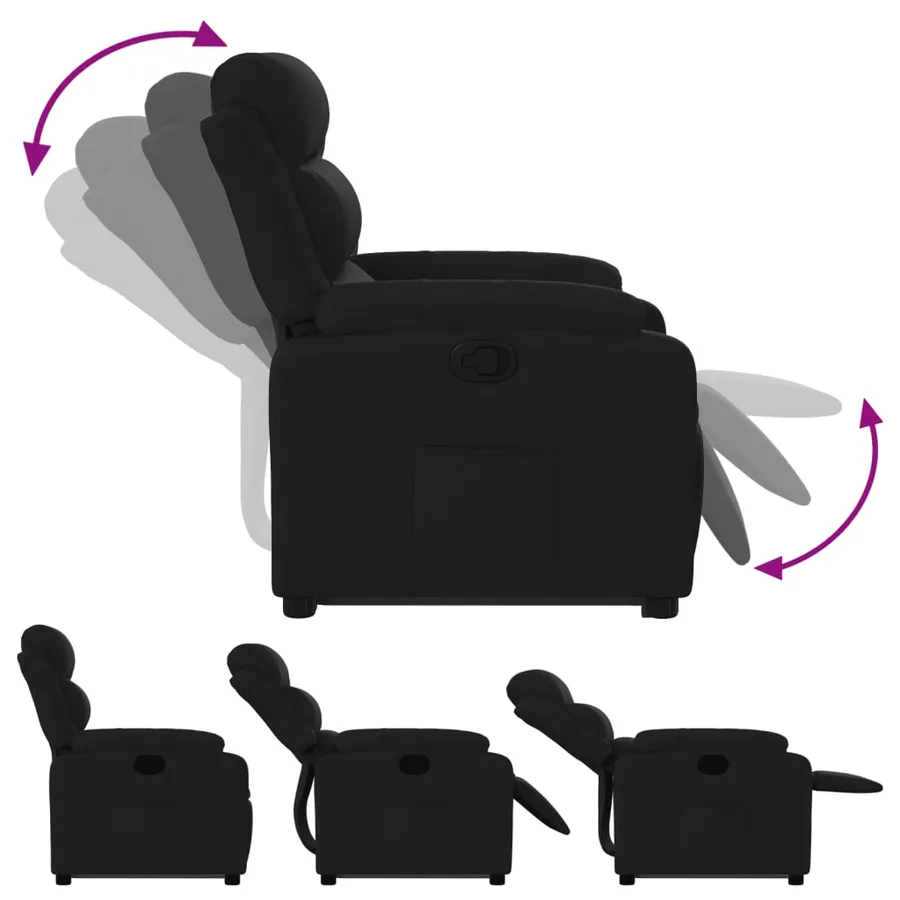 Fauteuil inclinable noir tissu - 7