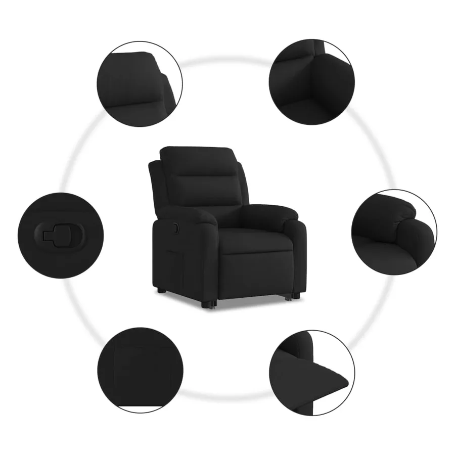 Fauteuil inclinable noir tissu - 8