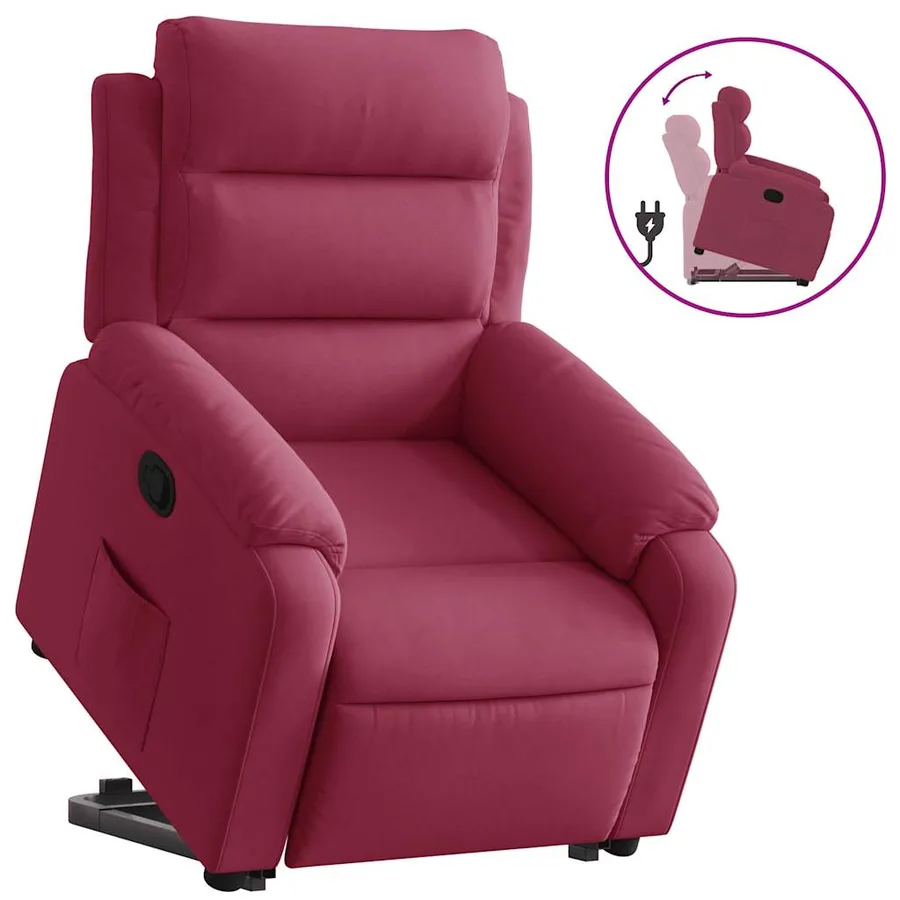 Fauteuil inclinable Rouge bordeaux Velours - 2
