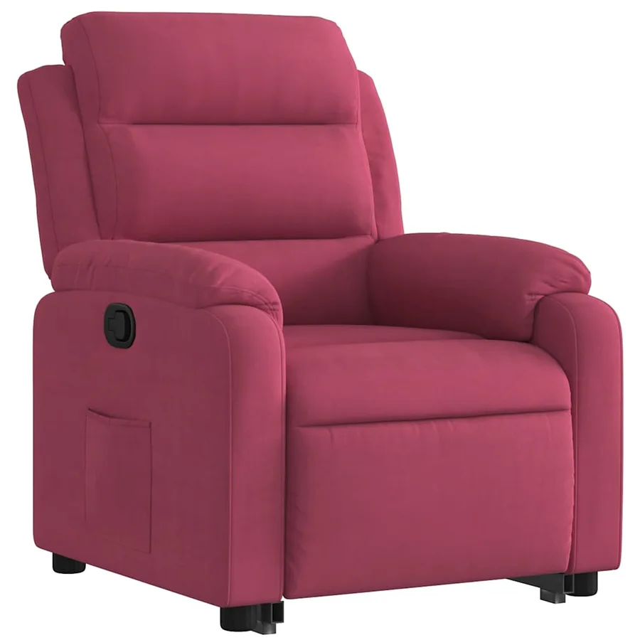 Fauteuil inclinable Rouge bordeaux Velours - 4