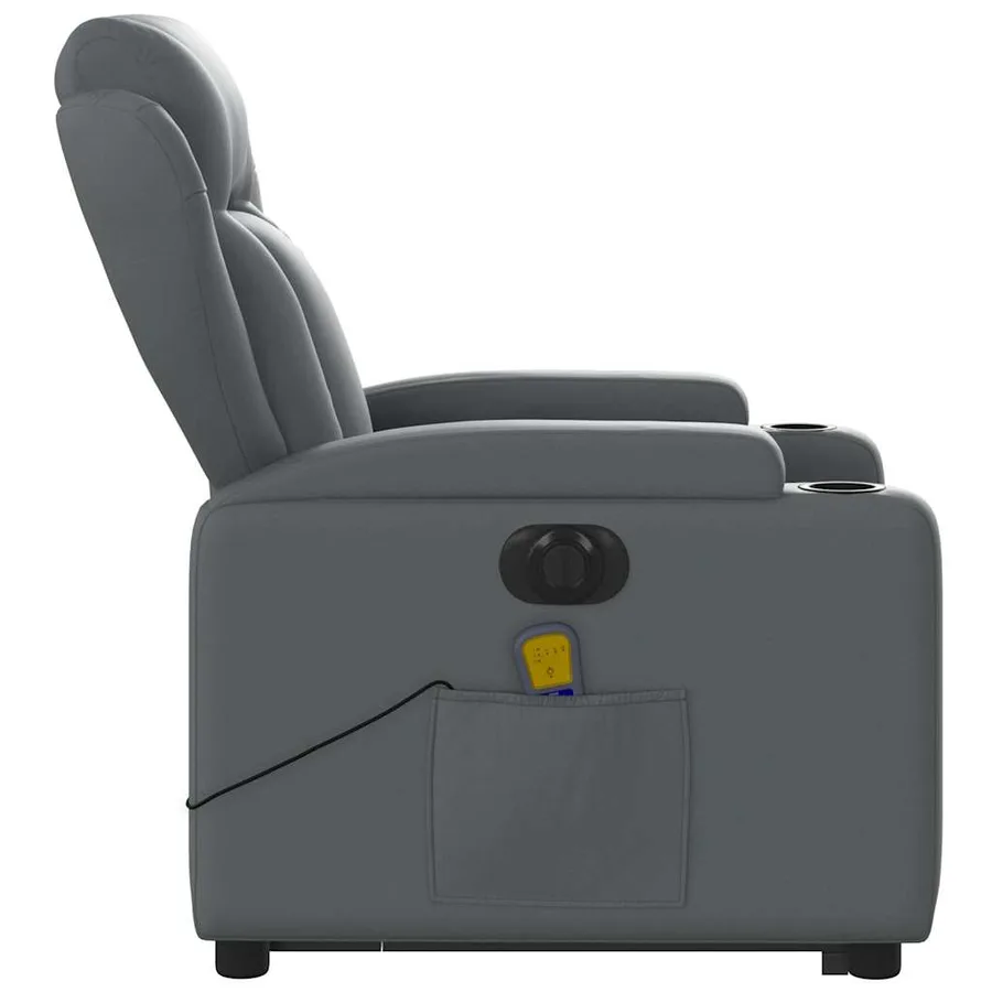 Fauteuil inclinable de massage électrique gris similicuir - 10