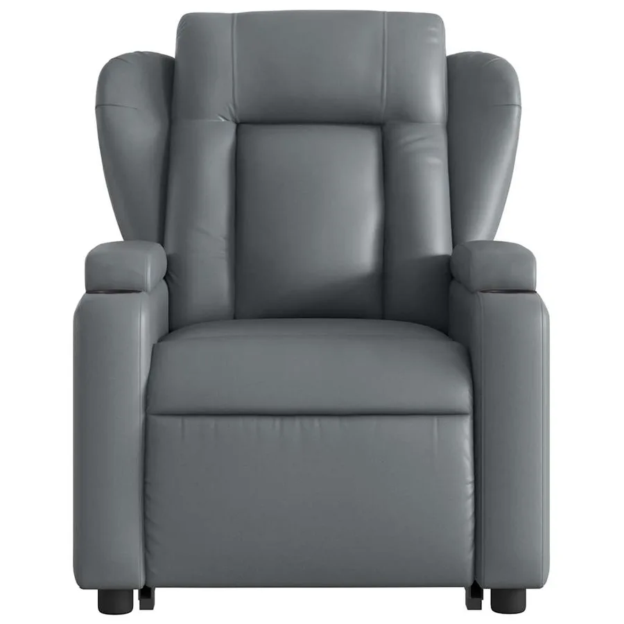 Fauteuil inclinable de massage électrique gris similicuir - 9