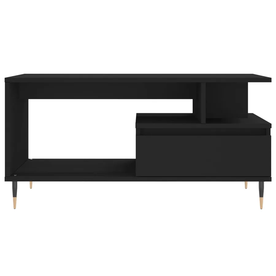 Table basse Noir 90x49x45 cm Bois d'ingénierie - 6