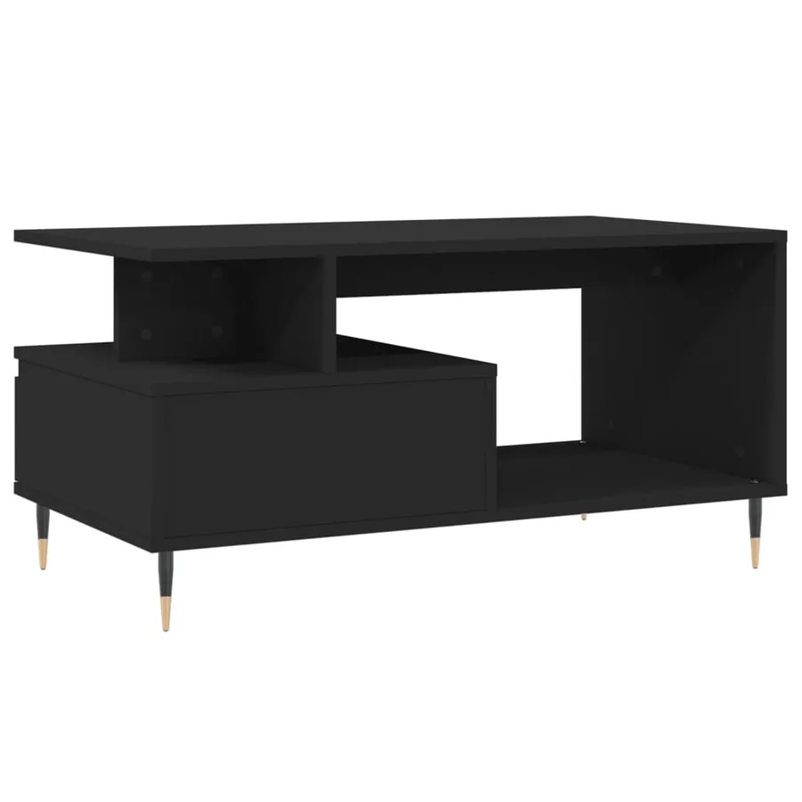 Table basse Noir 90x49x45 cm Bois d'ingénierie - 8