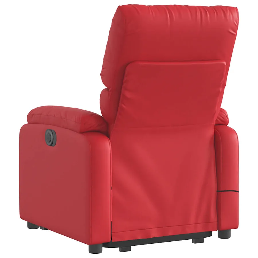 Fauteuil inclinable de massage Rouge Similicuir - 5