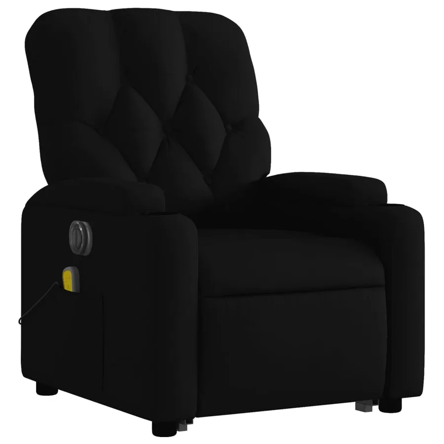 Fauteuil inclinable de massage électrique Noir Tissu - 4