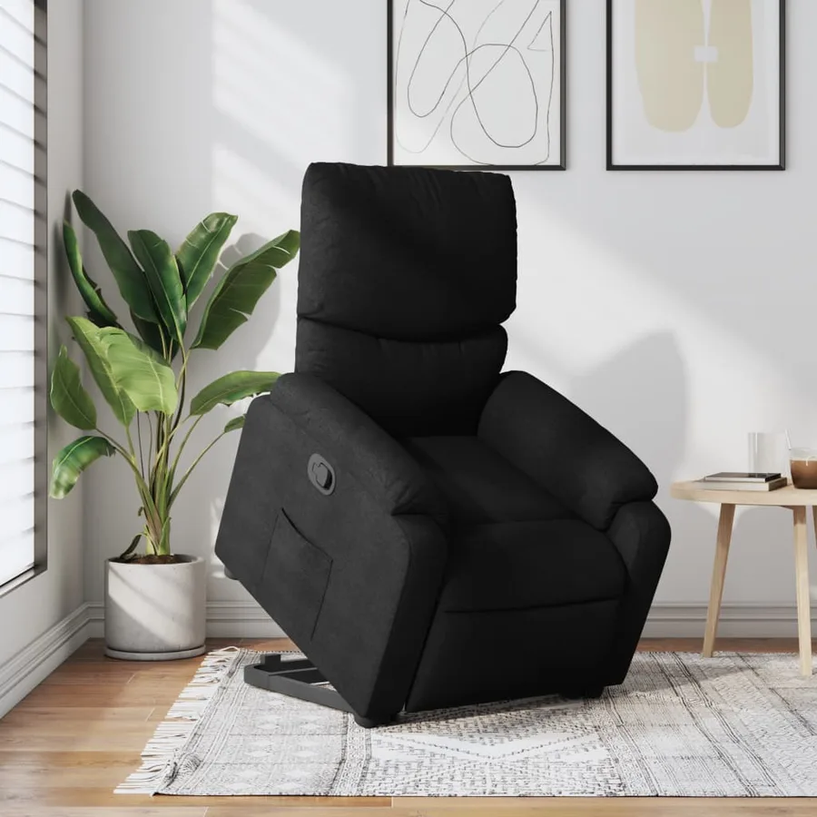 Fauteuil inclinable noir tissu - 15