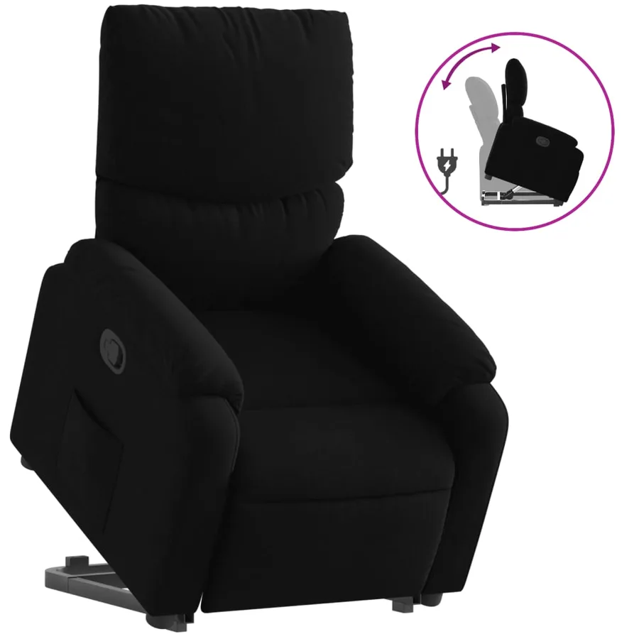 Fauteuil inclinable noir tissu - 2