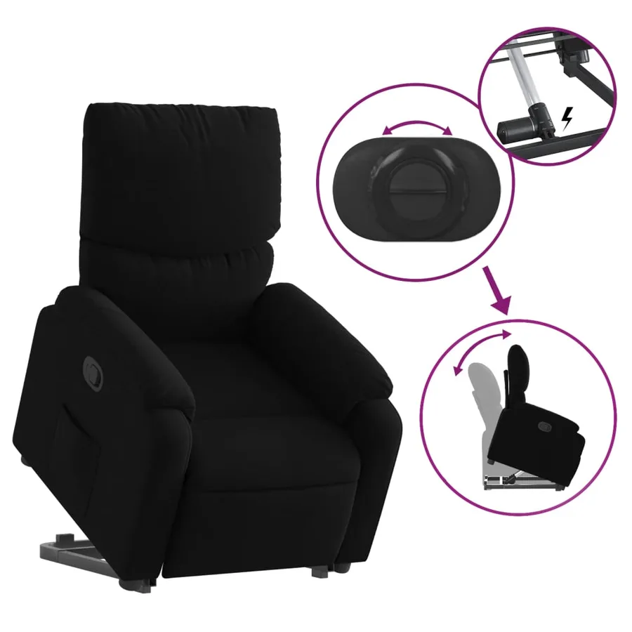 Fauteuil inclinable noir tissu - 6